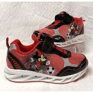 Disney Minnie Mouse Athletic Kids Sneakers Light Up Toddler Girls Shoes Size 9c